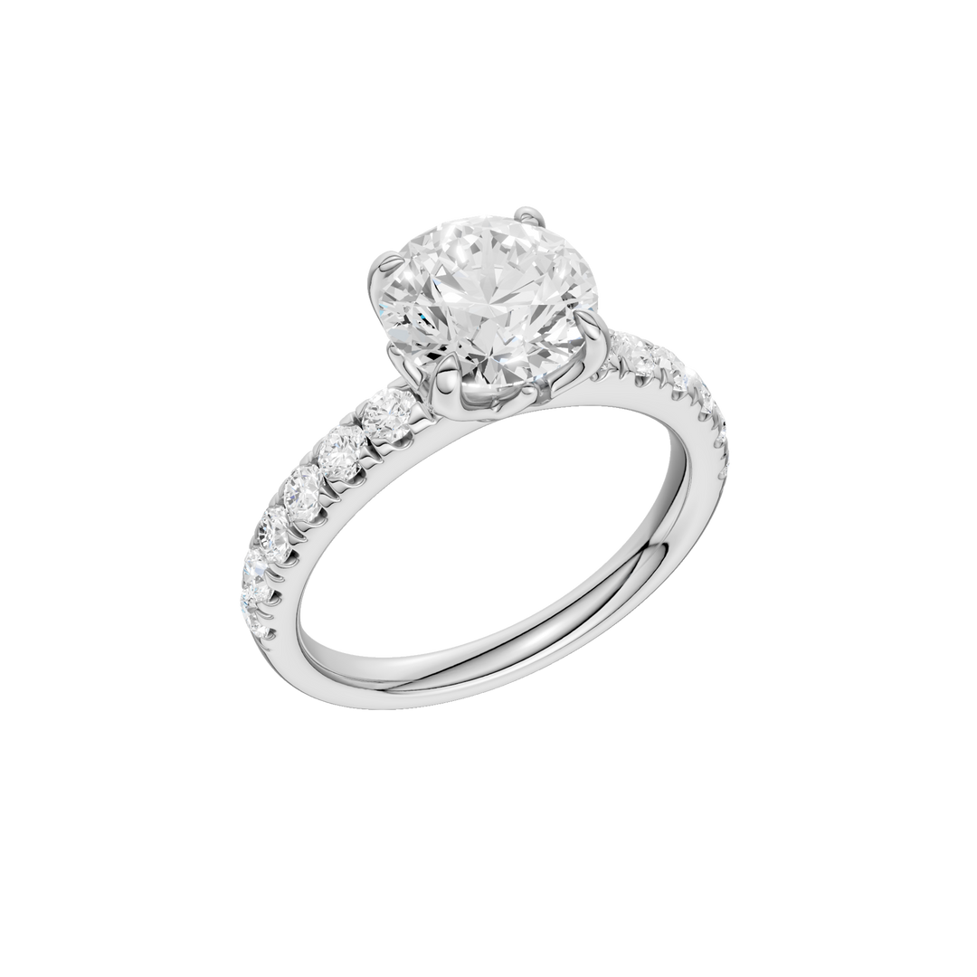 Tulip Head Engagement Ring (Round) in 14K White Gold – Silvadi Jewelry Aurora CO