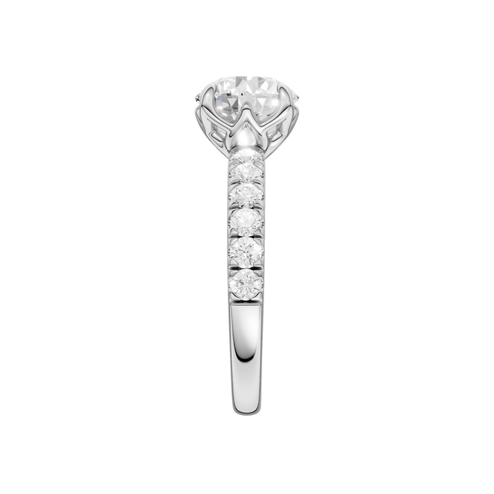 Tulip Head Engagement Ring (Round) in 14K White Gold – Silvadi Jewelry Aurora CO