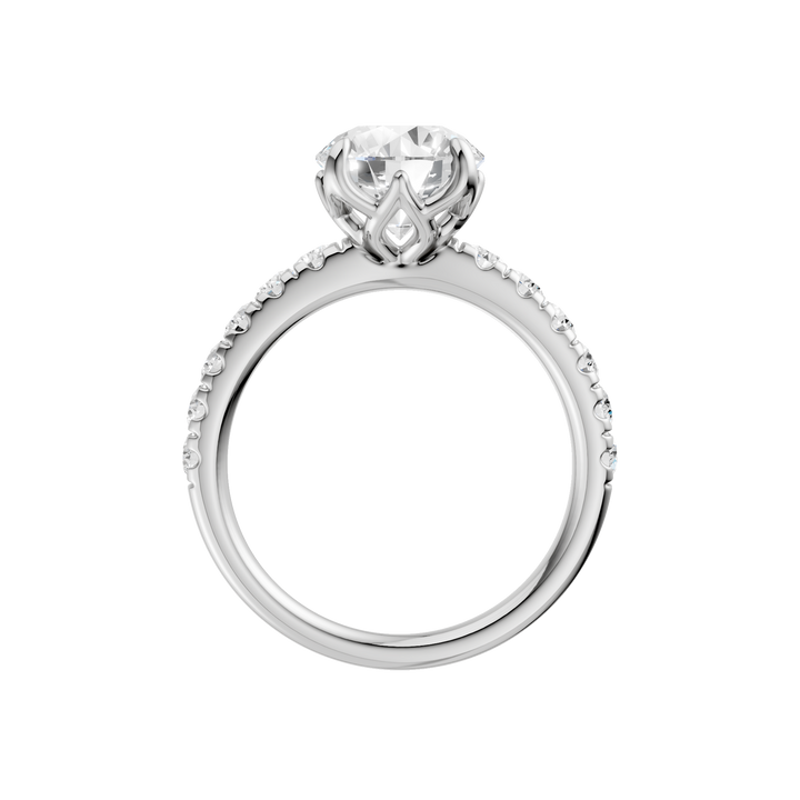 Tulip Head Engagement Ring (Round) in 14K White Gold – Silvadi Jewelry Aurora CO