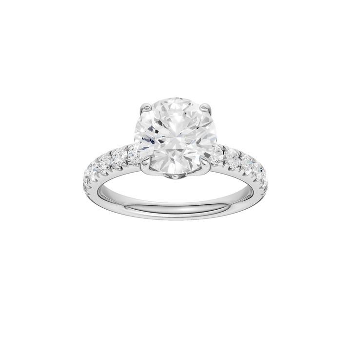 Tulip Head Engagement Ring (Round) in 14K White Gold – Silvadi Jewelry Aurora CO