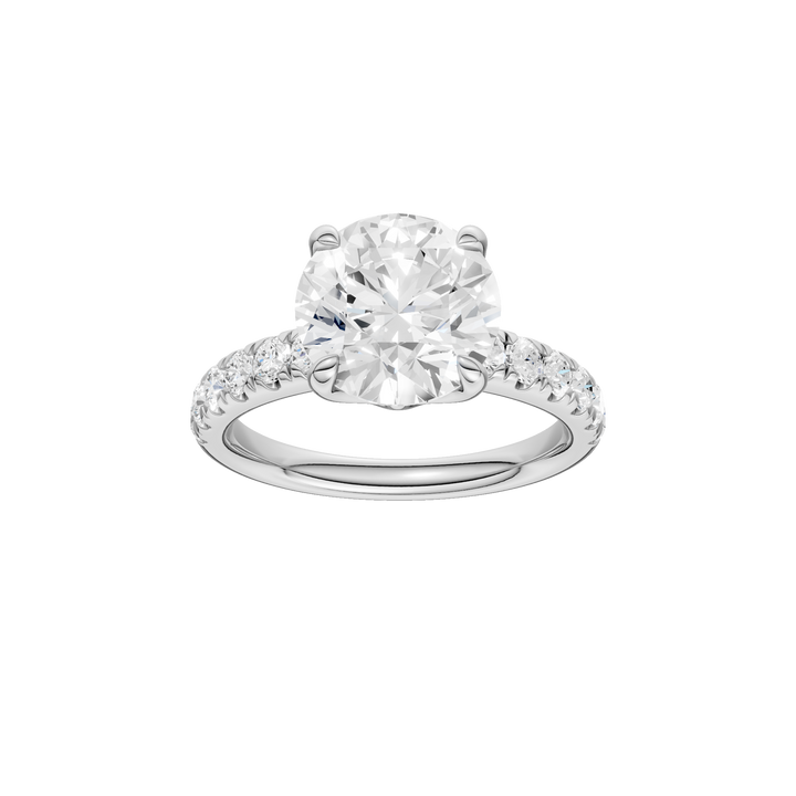 Tulip Head Engagement Ring (Round) in 14K White Gold – Silvadi Jewelry Aurora CO