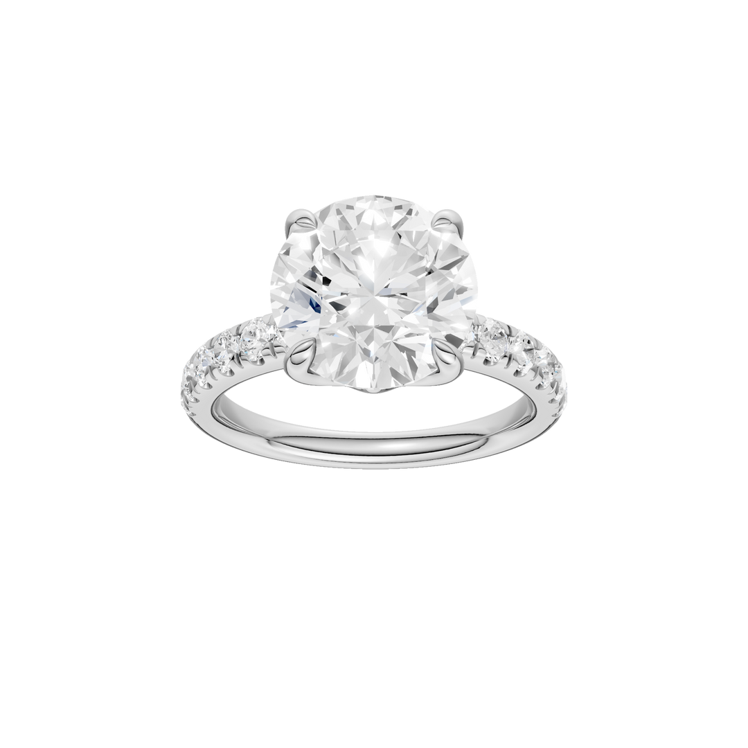 Tulip Head Engagement Ring (Round) in 14K White Gold – Silvadi Jewelry Aurora CO
