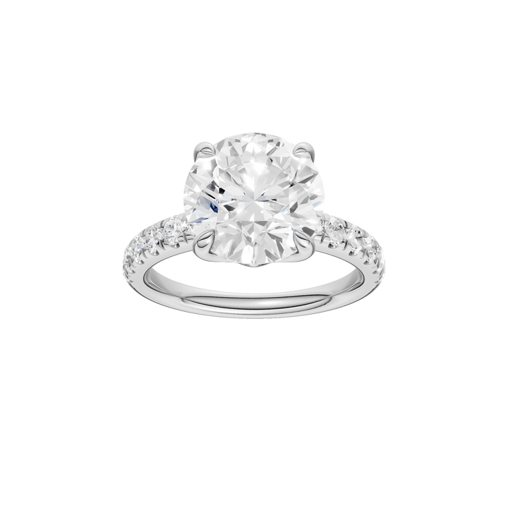 Tulip Head Engagement Ring (Round) in 14K White Gold – Silvadi Jewelry Aurora CO