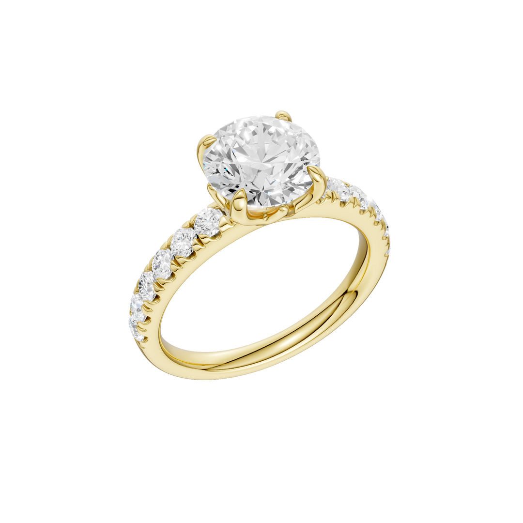 Tulip Head Engagement Ring (Round) in 14K Yellow Gold – Silvadi Jewelry Aurora CO