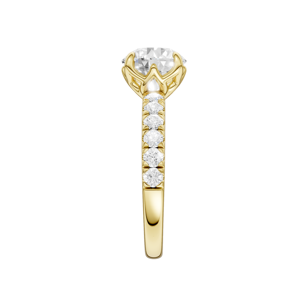 Tulip Head Engagement Ring (Round) in 14K Yellow Gold – Silvadi Jewelry Aurora CO