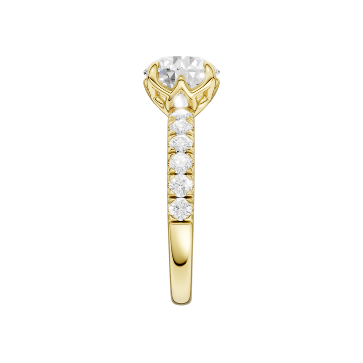 Tulip Head Engagement Ring (Round) in 14K Yellow Gold – Silvadi Jewelry Aurora CO
