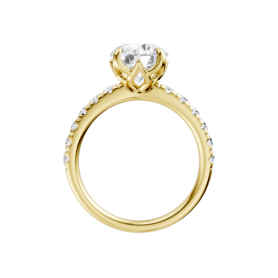 Tulip Head Engagement Ring (Round) in 14K Yellow Gold – Silvadi Jewelry Aurora CO