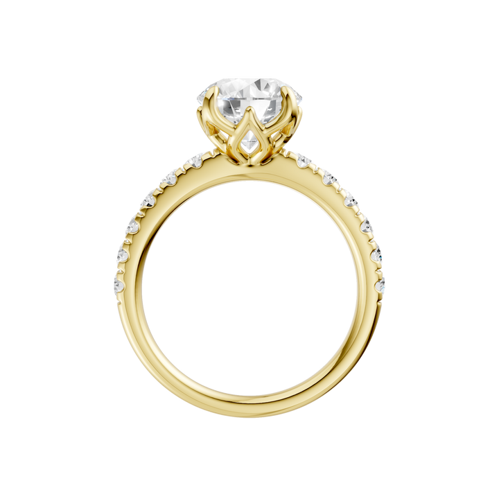 Tulip Head Engagement Ring (Round) in 14K Yellow Gold – Silvadi Jewelry Aurora CO