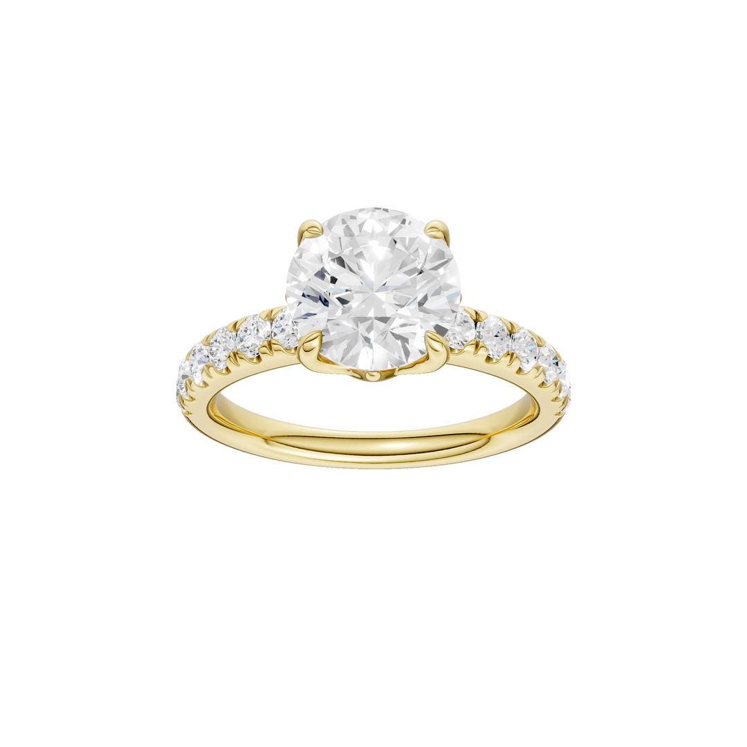 Tulip Head Engagement Ring (Round) in 14K Yellow Gold – Silvadi Jewelry Aurora CO