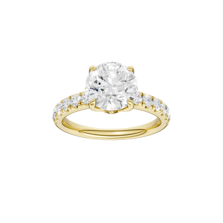 Tulip Head Engagement Ring (Round) in 14K Yellow Gold – Silvadi Jewelry Aurora CO