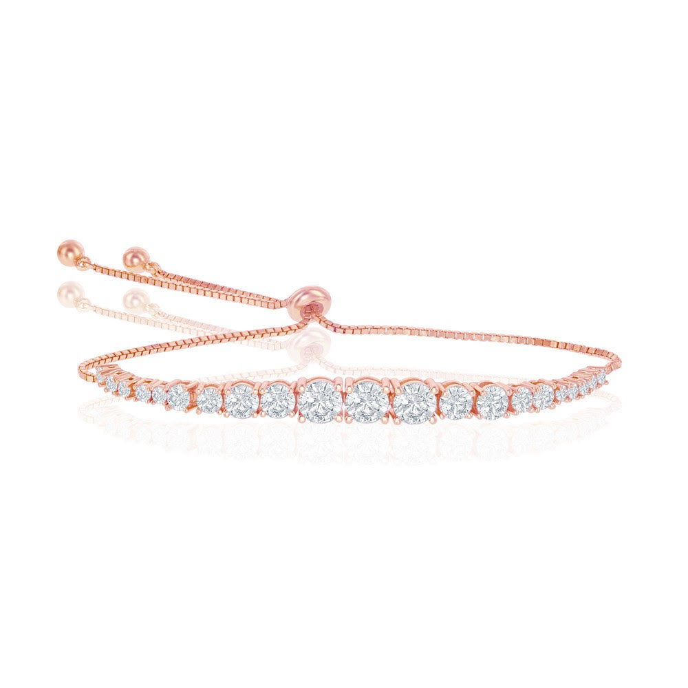 BELL CURVED BOLO BRACELET - ROSE GOLD PLATED