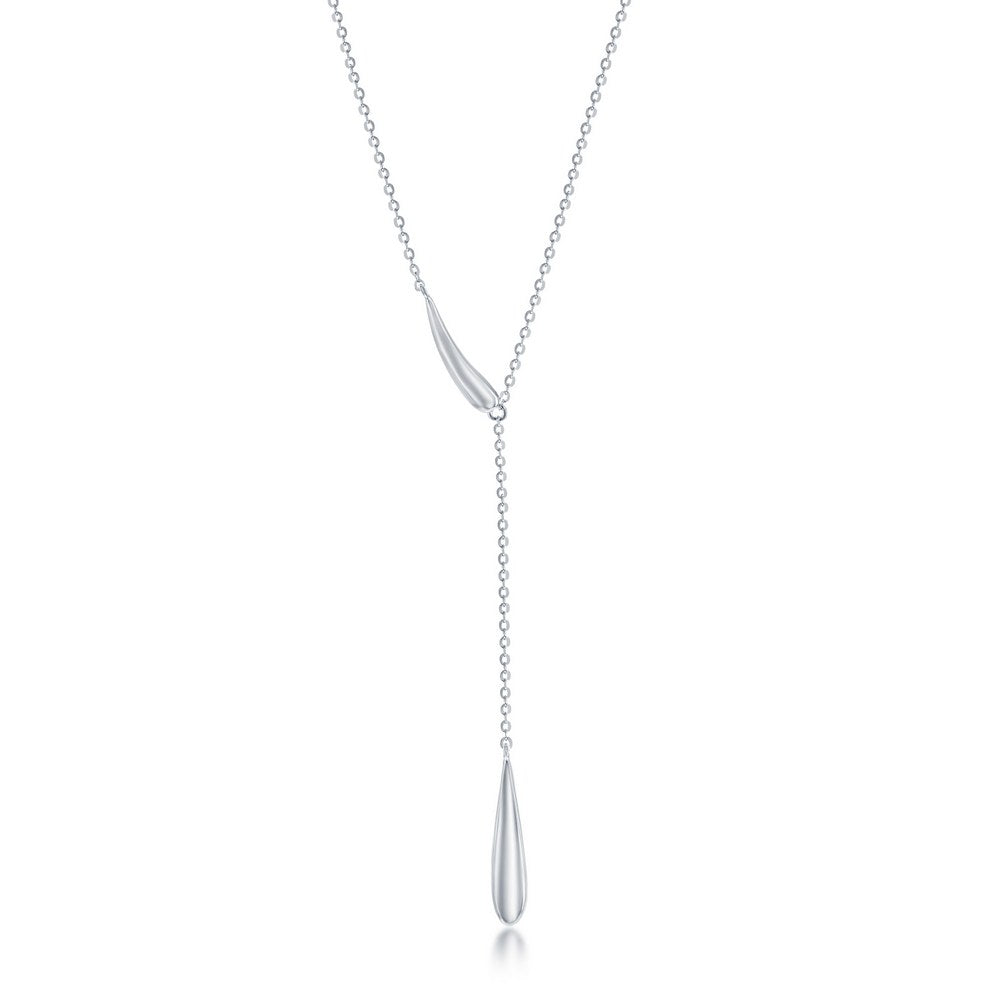 18K gold-plated teardrop Y-shaped necklace for women, elegant and minimalist design. Aurora CO
