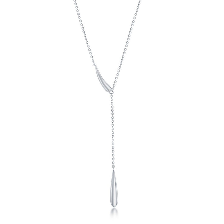 18K gold-plated teardrop Y-shaped necklace for women, elegant and minimalist design. Aurora CO