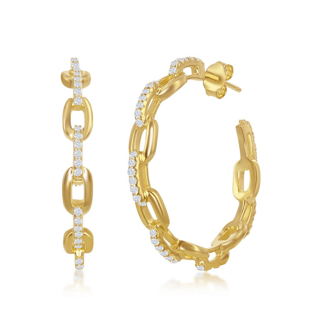 Gold Plated Hoop Earrings | Open Hoop Earrings | Silvadi