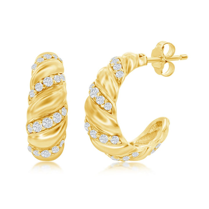 18K Gold Hoop Earrings | CZ Hoop Earrings | Silvadi
