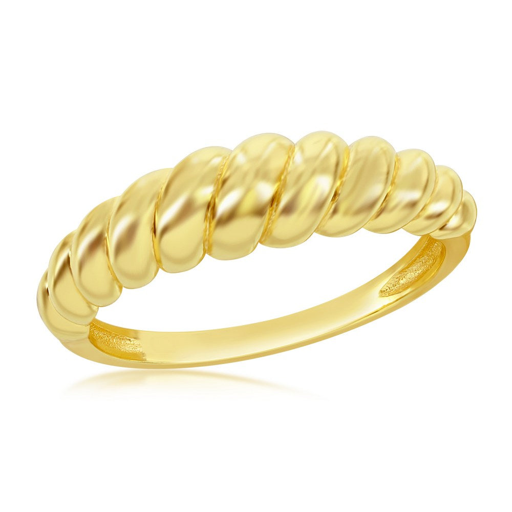 Croissant Gold Ring | Croissant Silver Ring | Silvadi